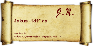 Jakus Míra névjegykártya